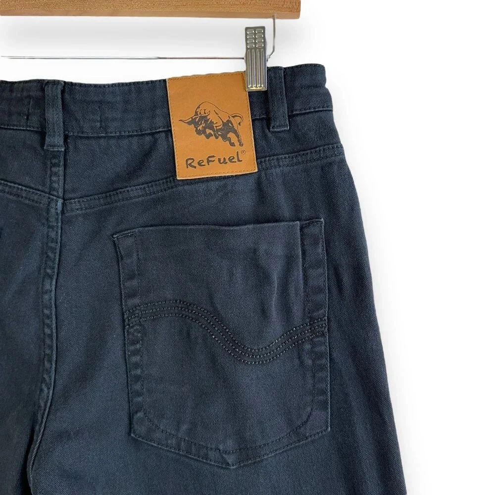 Refuel Men's Jeans 32x31 Black Slim Fit Kade Button Fly Tapered‎ Leg Stretch